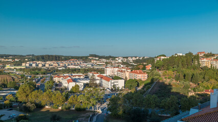 Fototapeta na wymiar Beautiful cityscape view of Leiria town early morning, Portugal
