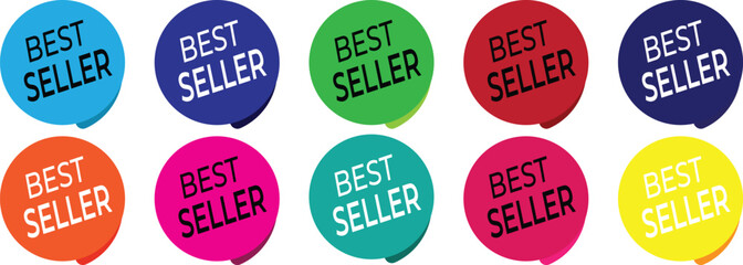 Flat vector illustration of a best seller sign label. Bestseller badge logo design isolated Stamp, Seal Banner Vector Template Illustration Design.eps10