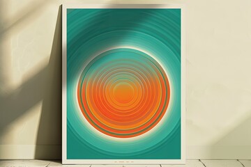 Psychedelic Gradient Dance Party Poster: Vintage Teal and Orange Retro 90s Illustration