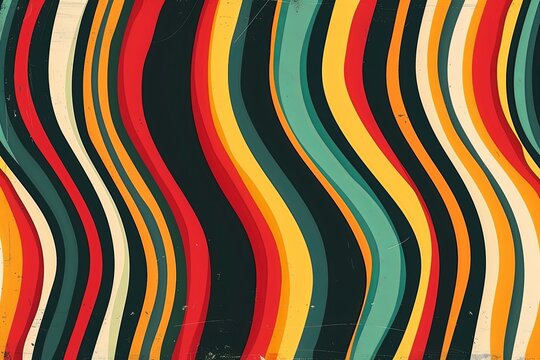 Reggae Funkadelic: Vibrant Retro Color Stripes in Psychedelic 70s Vibes