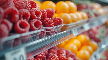 fruits on shelf in supermarket