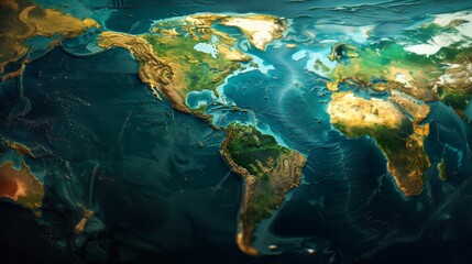 Focused Sounth America world map