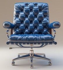 blue office leather chair