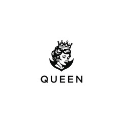 Beautiful queen logo icon design vector illustration.