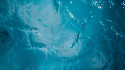 transparent blue pool flowing rippling water surface  texture with splashes and waves, swimming, pool, summer time