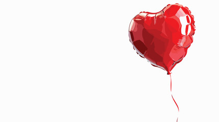 Heart shaped air balloon on white background. 