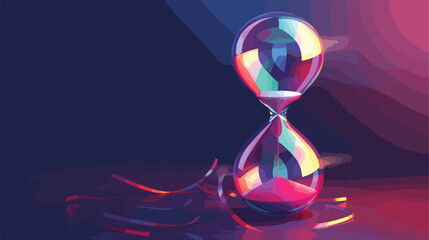 Hourglass on dark color background. Time management 