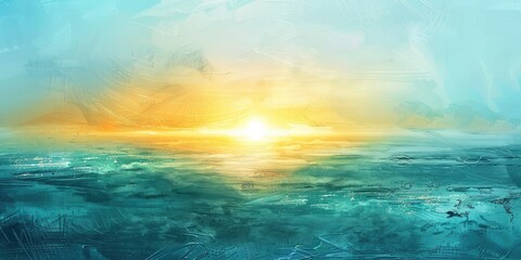 Serene Bliss: A Coastal Panorama of Sunset, Colorful Sky, and Gentle Foam Waves - obrazy, fototapety, plakaty