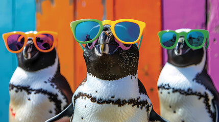 Chill Penguin: Relaxing on the Beach with Sunglasses, Basking in Summer Bliss. A Penguin Lounging on the Beach, Sporting Sunglasses, Enjoying the Summer Sun and Relaxation - Powered by Adobe