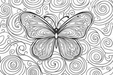 Fototapeta premium Educational Butterfly Coloring Page for Kids