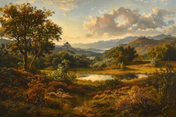 Landscape painting art outdoors.