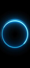 a blue circle with black background