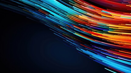 Colorful abstract background of glowing curved lines.