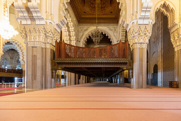 Interior of Hassan II Mosque in Casablanca