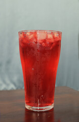 strawberry juice  in a glass 