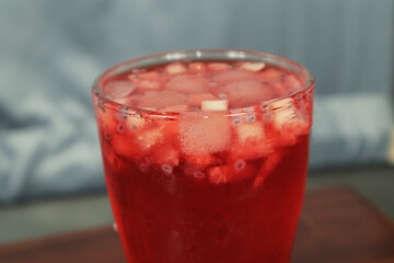 strawberry juice  in a glass 