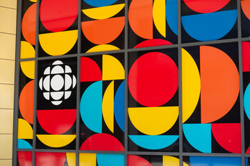 Obraz premium exterior mural at CBC Headquarters located at 250 Front Street West in Toronto, Canada