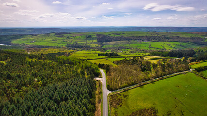 Verdant Landscape from Above in North Yorkshire