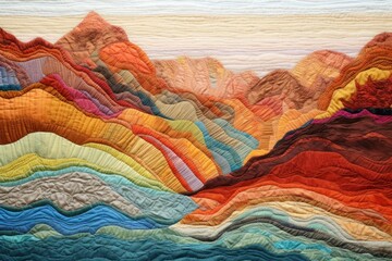 Landscape textile craft quilt.
