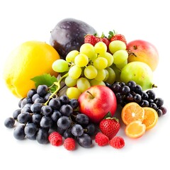 Photo fresh fruits isolated on white background
