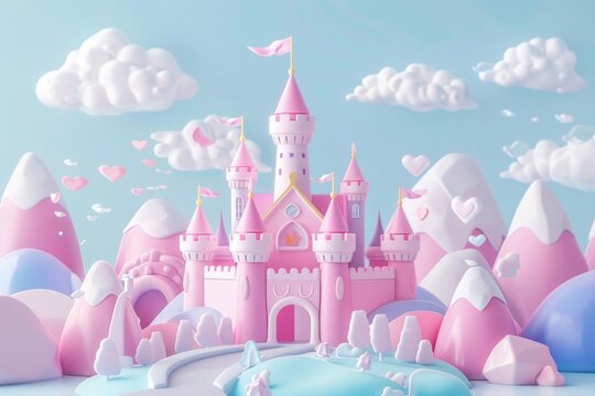 Cute princess background outdoors cartoon celebration.