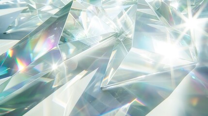 Beautiful reflective prism background, glass crystal reflection