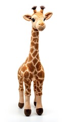 Obraz premium Cute Soft Plush Giraffe Toy on White Background