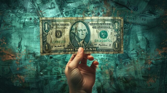 Hand holding a paycheck with dollar signs