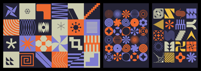Abstract contemporary geometric vector pattern