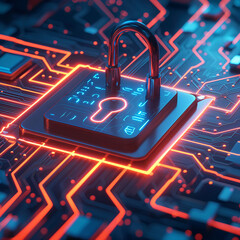 Cyber technology security, network protection background design