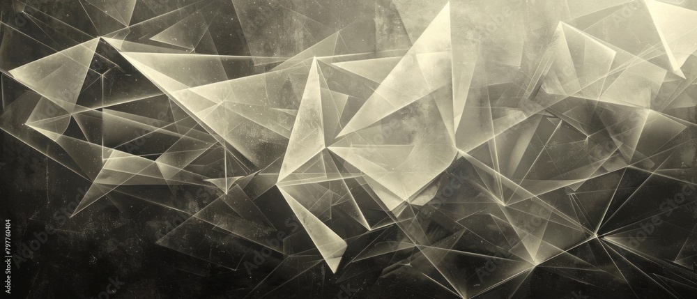 Poster intersecting lines and angles creating a network of geometric shapes, representing the interconnecte