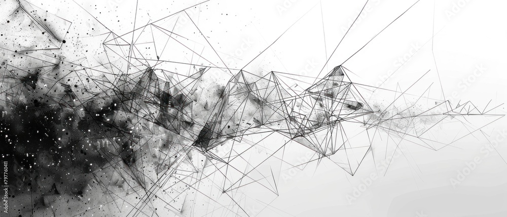 Poster intersecting lines and angles creating a network of geometric shapes, representing the interconnecte