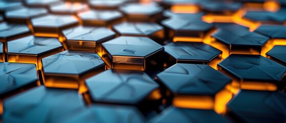 Fototapeta premium Interlocking hexagons forming a honeycomb-like structure, signifying the collective effort and synergy in communities.