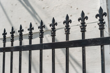 set of decorative fence finials on a texture white background