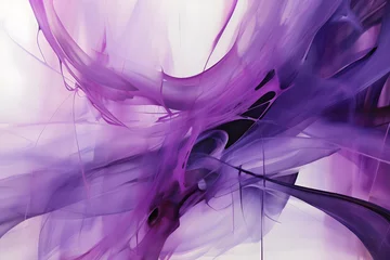 Küchenrückwand glas motiv Violet Veil Visionary, abstract landscape art, painting background, wallpaper, generative ai © Niko