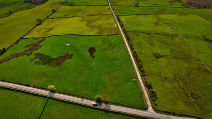 Green Rural Tapestry from Above in North Yorkshire - Powered by Adobe
