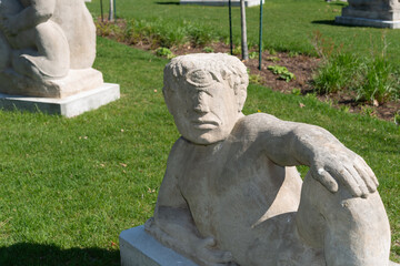 Obraz premium Cyclops sculpture at Garden of the Greek Gods (stone object sculpted by EB Cox) at Exhibition Place in Toronto, Canada