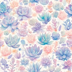 Elegant Vintage Pastel Floral Pattern Wallpaper Design Vintage Floral Elegance: Timeless Garden Illustration. Design for background, graphic design, print, poster, interior, packaging paper