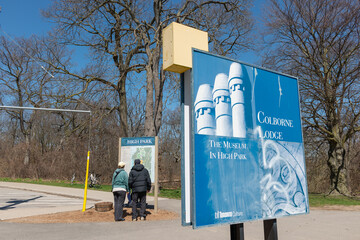 Obraz premium Colborne Lodge sign at High Park in Toronto, Canada