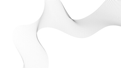 Technology abstract lines on white background. Undulate Grey Wave Swirl, frequency sound wave, twisted curve lines with blend effect.	