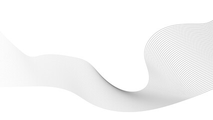 Technology abstract lines on white background. Undulate Grey Wave Swirl, frequency sound wave, twisted curve lines with blend effect.	 - obrazy, fototapety, plakaty
