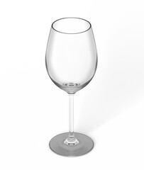 Empty wine glass with white background