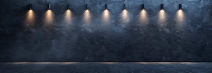 a row of lights on a wall