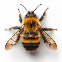  realistic photo of a bee on a white background