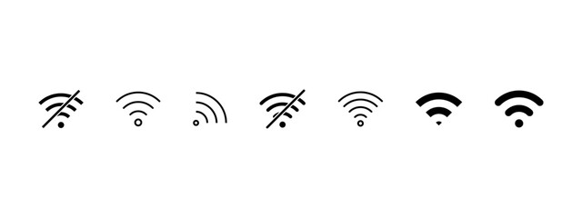 Wi-Fi Icon Vector. Wireless and wifi icon symbols and sign.