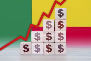 Benin economic collapse, increasing values with cubes, financial decline, crisis and downgrade...