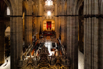 Interior of Catedral Nueva (New Cathedral) in Spain, Salamanca (1)
