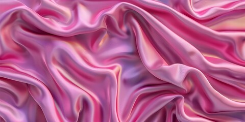 Obraz premium A vibrant silk fabric in shades of pink and purple, elegantly draped with beautiful folds.