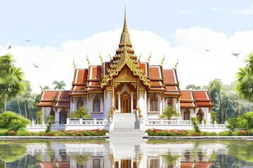 Fototapeta premium Thai Temple temple architecture building.