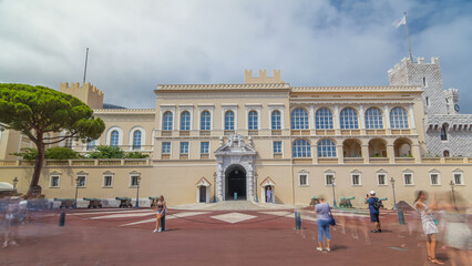 Prince's Palace of Monaco timelapse hyperlapse. Official residence of the Prince of Monaco.